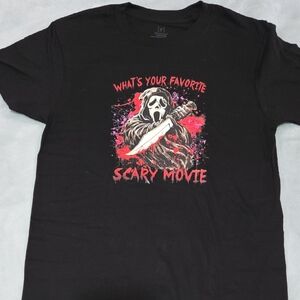 George Black Tee with Scary Movie Graphic